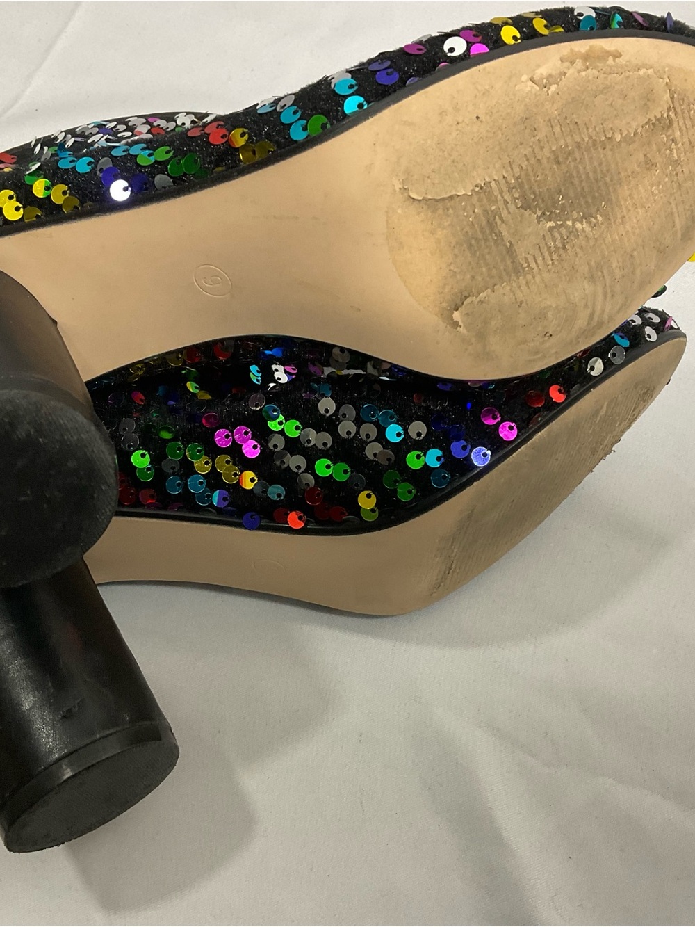 Black Sequin Ankle Boots - Women - Picture 5 of 6